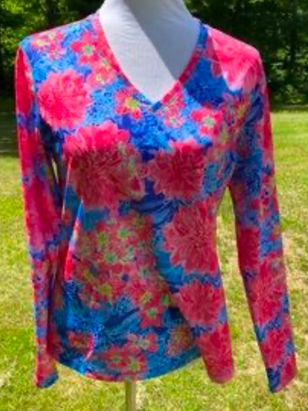 Reel Legends long-sleeve performance activewear shirt vibrant pink